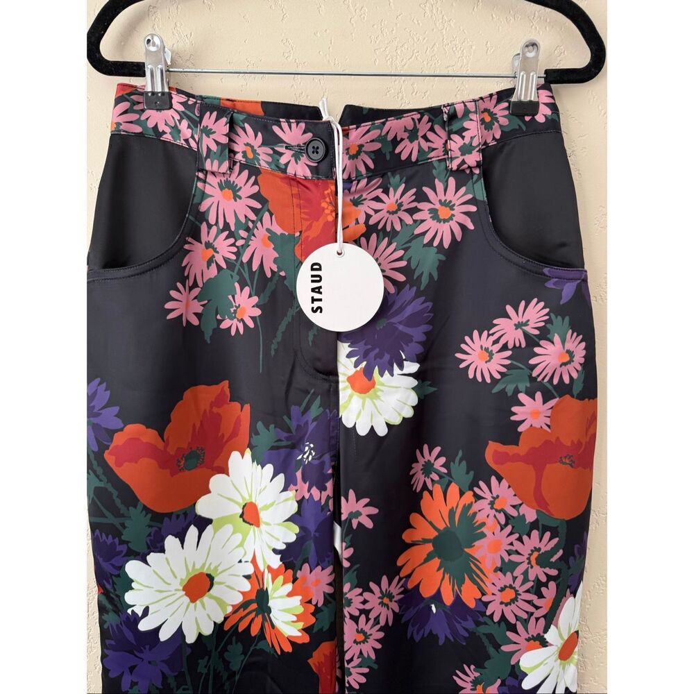 Staud Austin Floral Satin Pant - Picture 5 of 11